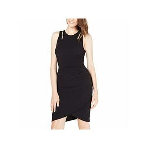 CRAVE FAME Womens Black Tulip Hem Sleeveless Short Party Body Con Dress XXS